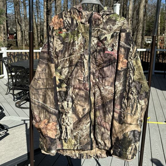Vintage Mossy Oak Camo Jacket Scent Factor Hunting Coat Lined Mens Medium Zip Up - Picture 1 of 8